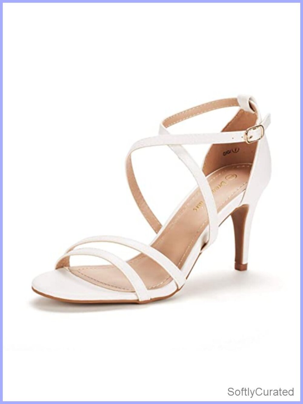 DREAM PAIRS Women's Open Toe Stiletto Heel Sandals – Faux Leather, Buckle, 3"